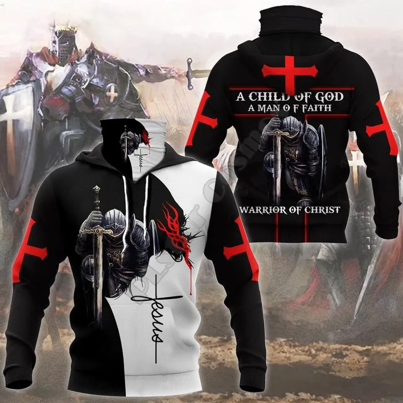 

Knights Templar 3D Printed Hoodies Harajuku Fashion Sweatshirt Women For Men Casual Pullover Hoodie Mask Warm USA Size
