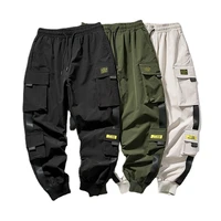 streetwear hop cargo hip pants sweatpants pants ribbons casual techwear male for men joggers trousers new pocket pants for men c