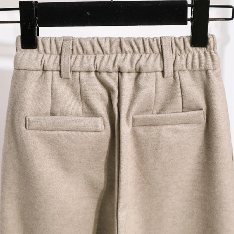 

Women Winter Woolen Pants Thick Warm Vintage Spring Autumn High Waist Trousers Harem Pants For Women Plus Size 5XL Pants Capris