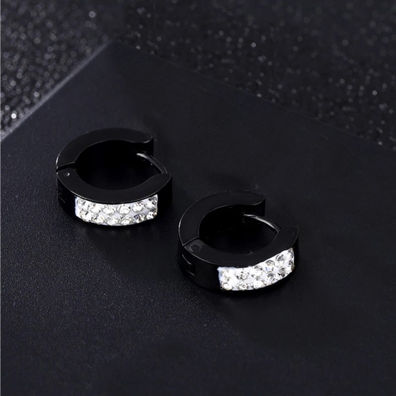 

YOUVI 1PC Stainless Steel/Titanium Steel Ear Stud Ear Clip Dangle Earrings For Men Women Punk Black Piercing Earrings Jewelry