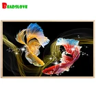 Алмазная живопись Fantasy Color Koi для гостиной, декоративные картины, картина с рыбой, алмазная вышивка, полный квадратный круг,