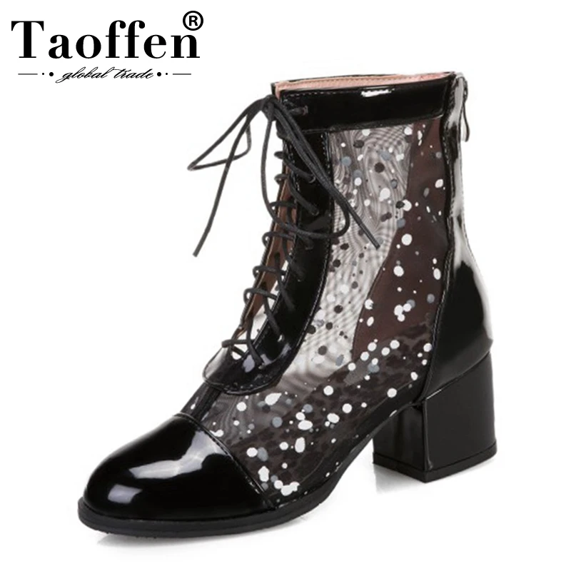 Женские Клубные ботинки на молнии Taoffen летние полусапожки размеров 32-43 высоком