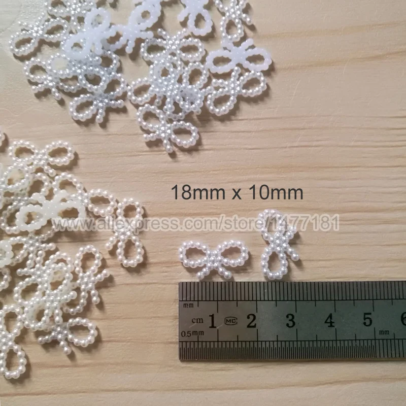 100 шт. белый цвет слоновой кости 18 мм * 10 бант Бабочка жемчуг украшение