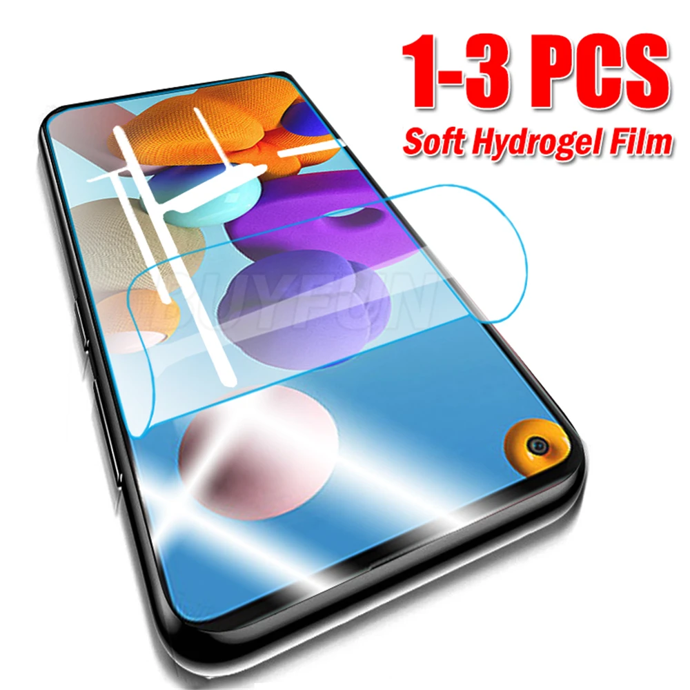 1 3 шт Гидрогелевая пленка для Samsung A21s Защита экрана Galaxy A21 s мягкая полное покрытие