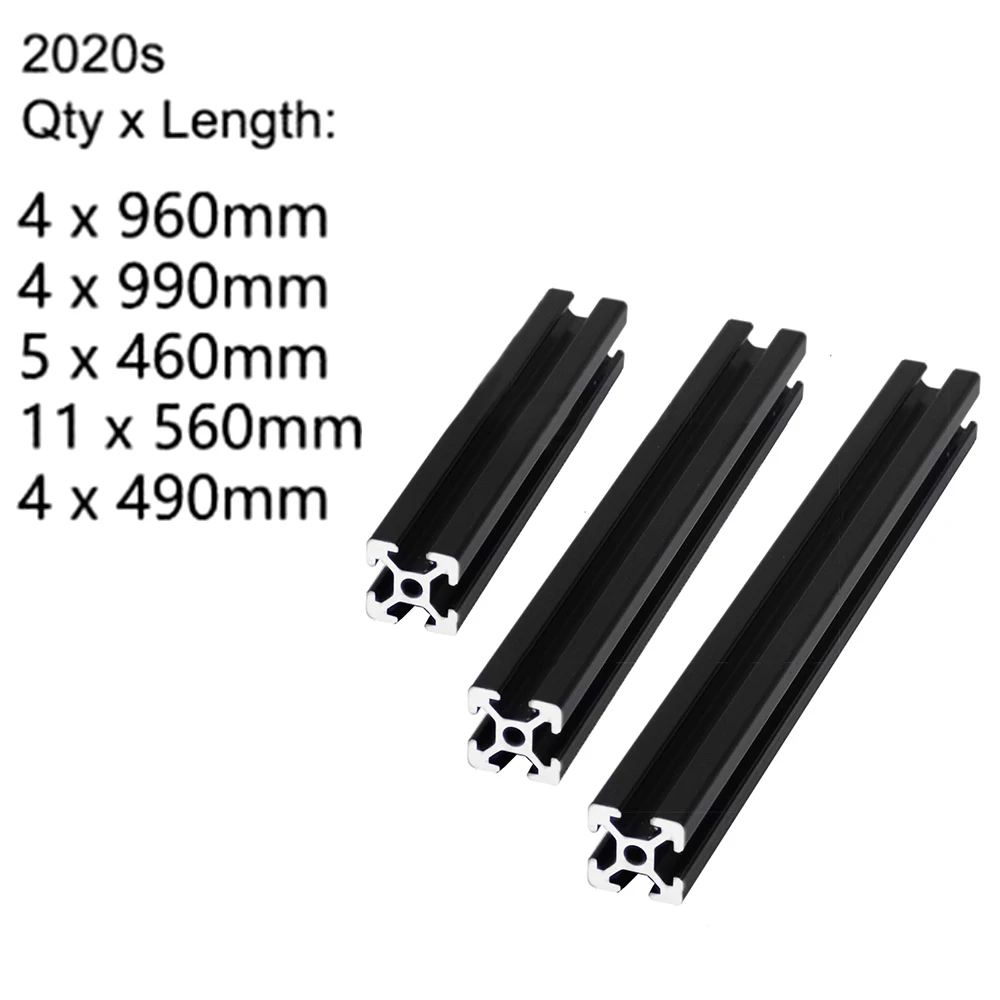 2 pc's Several Sizes Anodized 2020 T Slot Aluminum Profile Extrusion