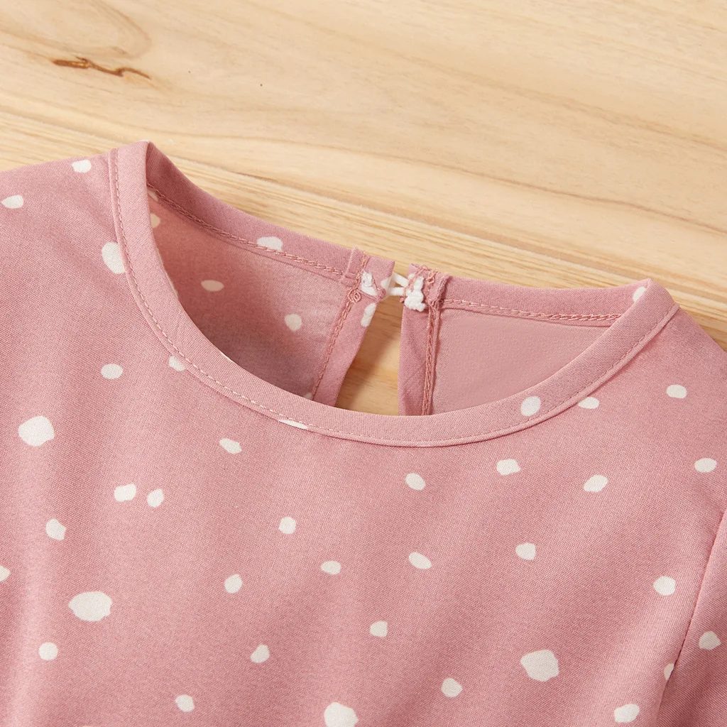 Детская одежда для девочек с аппликацией в виде цветка платье принтом и узором