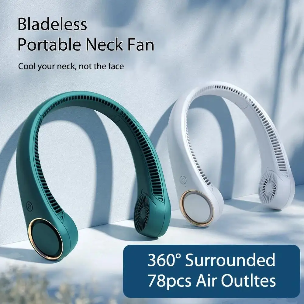 

Mute Neckband Fans Portable Mini To Leafless Fan Outdoor Sport USB Rechargeable Fan Three-Speed Mode Summer Fan
