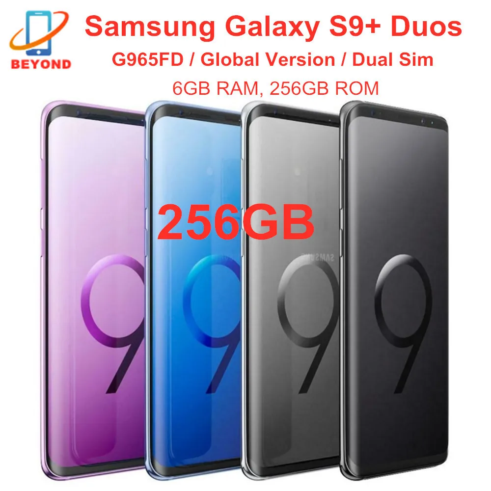 Оригинальный сотовый телефон Samsung Galaxy S9 + Plus Duos G965FD с двумя Sim-картами 256 ГБ ROM 6 Гб RAM