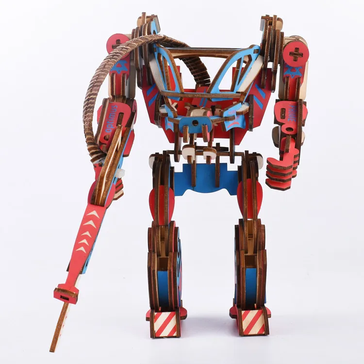 candice guo! wooden toy 3D puzzle DIY woodcraft assembly kit powersuit robot Mechanical armor boy birthday Christmas gift 1pc | Игрушки и