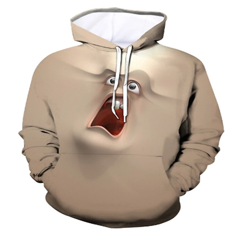 

2021 spring and autumn new 3D expression printing outdoor sports hoodie men's casual sportswear casual