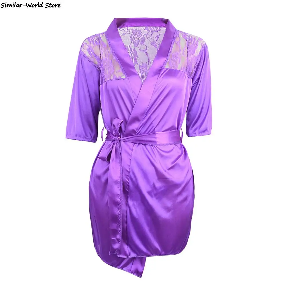 Новинка 2017 горячее сексуальное белье шелковое кружевное черное кимоно интимное