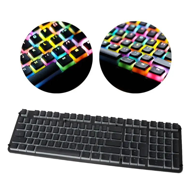 RGB 110 Keycaps ANSI Layout Add ISO PBT Pudding Двойная кожа Milk Shot Keycap с подсветкой крышкой для