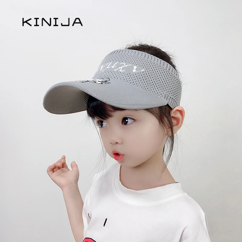 

Summer kids Sports Sun Cap Child knit baseball hat Cartoon Outdoor UV Protection Empty Top Hat for Boys Girls Sunscreen Hats
