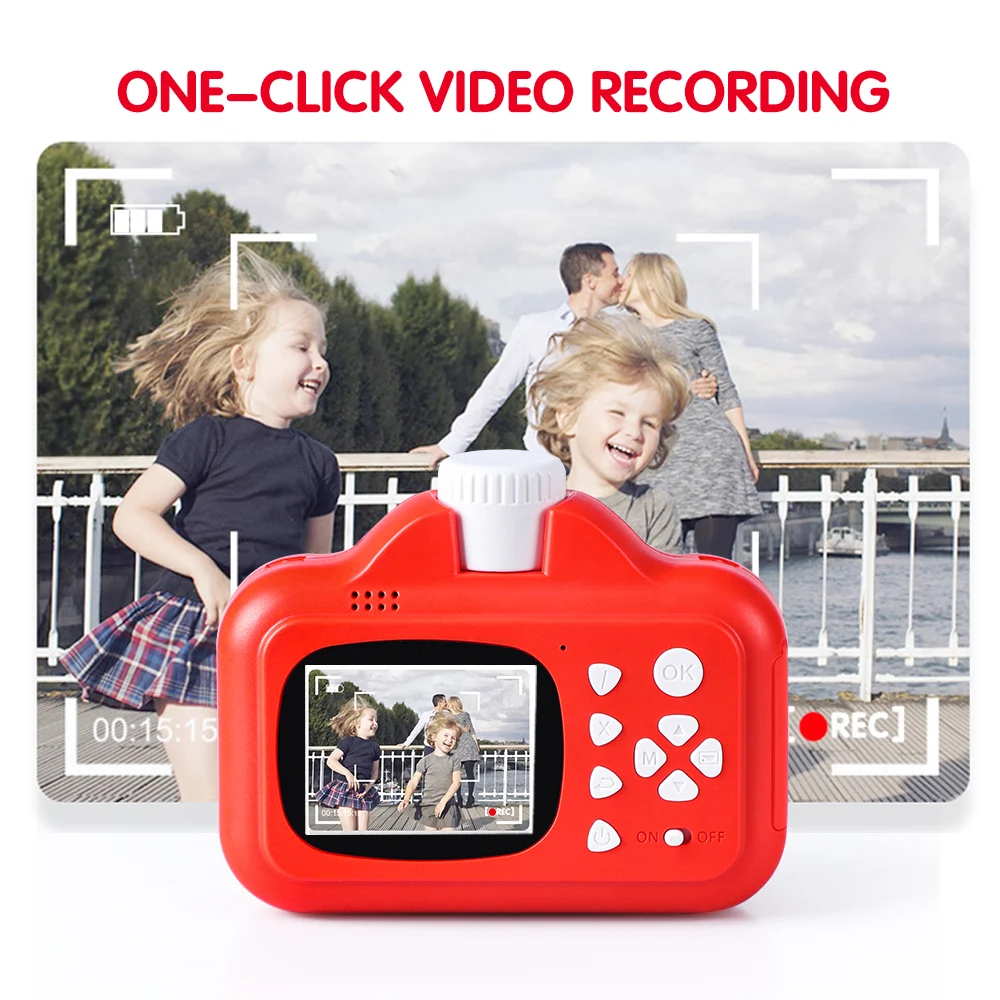 Детские игрушки мгновенная печать камера с термобумагой 16 ГБ TF карта и ручка для