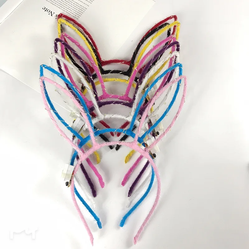 Светодиодный светящийся ободок с кроличьими ушками вечерние светящиеся