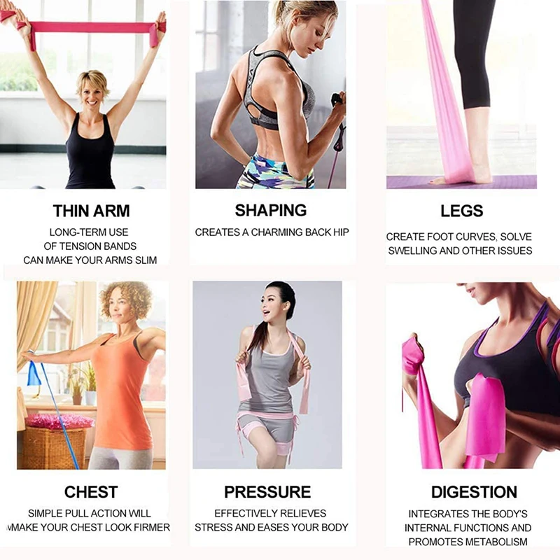 

1.5/2M Yoga Elastic Band Stretch Rubber Band Fitness Exercise Resistance Band Elastic Fitness Equipment and Yoga Exercise