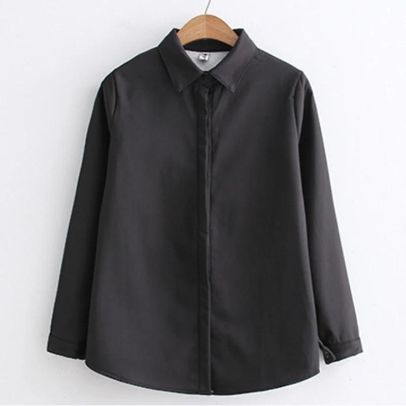 Толстые бархатные женские рубашки JMPRS 2021 зимние черные белые теплые с длинным