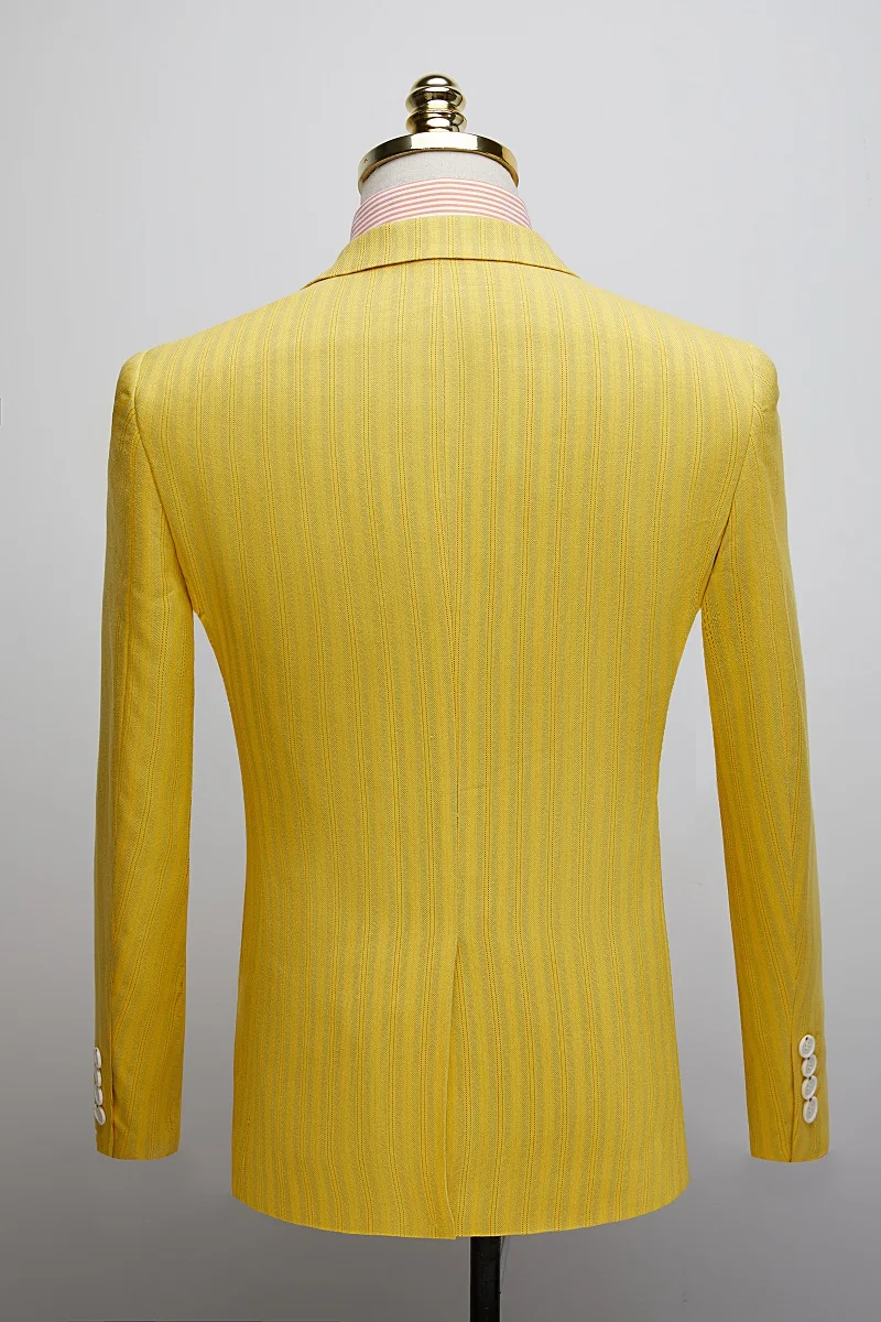 Тянь Цюн 2019 желтые полосы деловой мужской костюм нормальные смокинги 2 шт костюмы