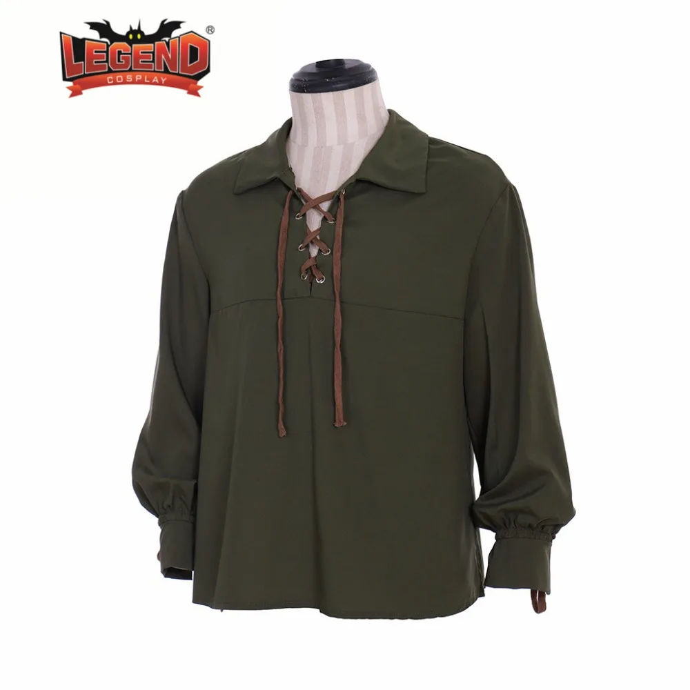 Мужская шотландская якобита Ghillie Kilt Highland рубашка с длинным рукавом со шнуровкой Средневековый Ренессанс пират Викинги костюм