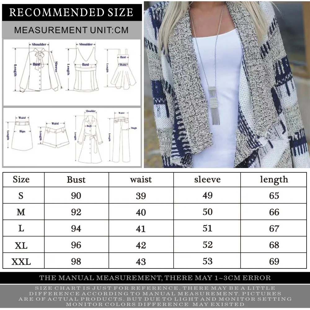 Женский вязаный свитер в полоску с золотыми ручками Свободный длинный кардиган