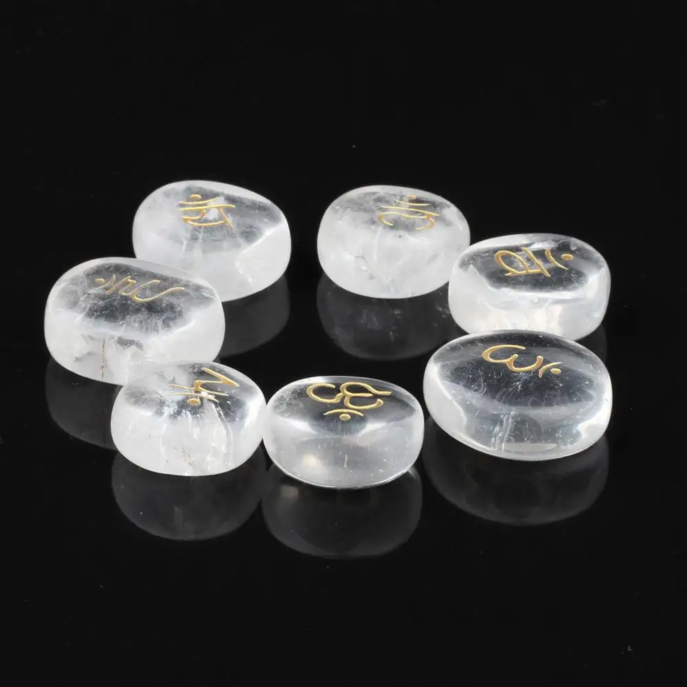 7 шт./компл. Асимметричный натуральный гравированный аметист розовый кварц