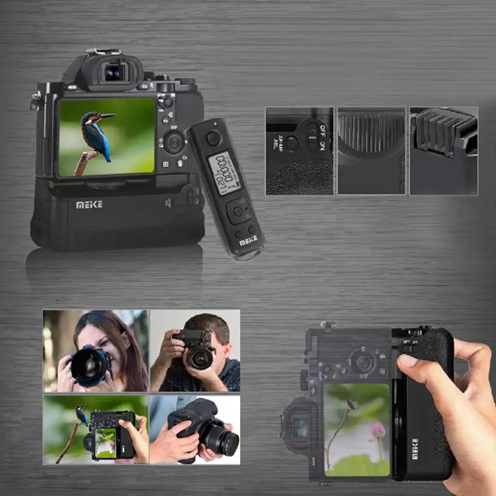 

Yiwa Battery Grip forsony MK-AR7 Built-in ABS Wireless Remote Control Vertical Battery Grip Holder for Sony A7 A7r A7s r30