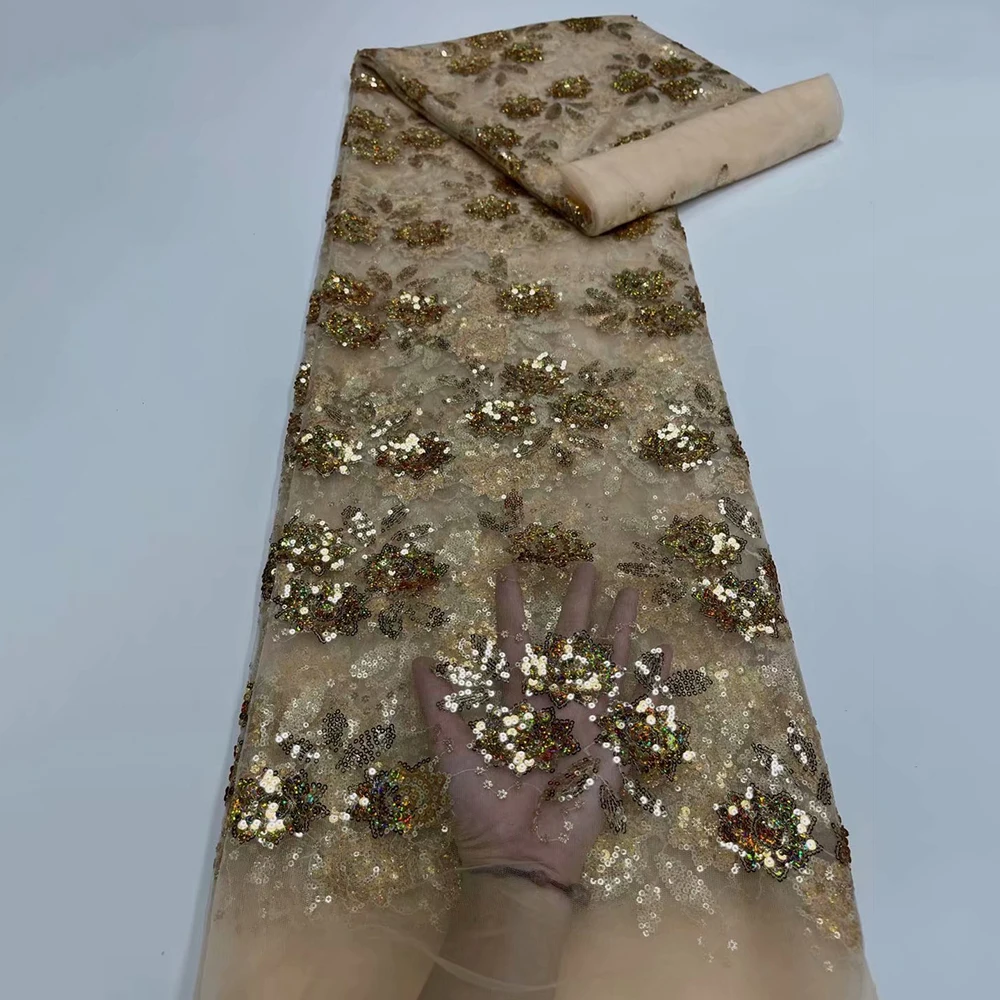 Африканская кружевная ткань 2021 высококачественный материал французские блестки