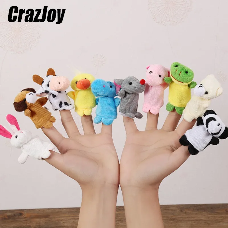 

10pcs/Lot Finger Puppet Toy Cartoon Animal Velvet Game For Babies Finger Doll Baby Cloth Educational Hand Plush Toy for Children