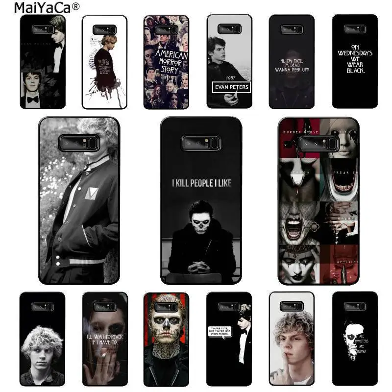 Мягкий черный ТПУ чехол MaiYaCa Evan Peters для Samsung Note 3 4 5 7 8 9 10 pro A7 2018 A10 A40 A50 A70 J7