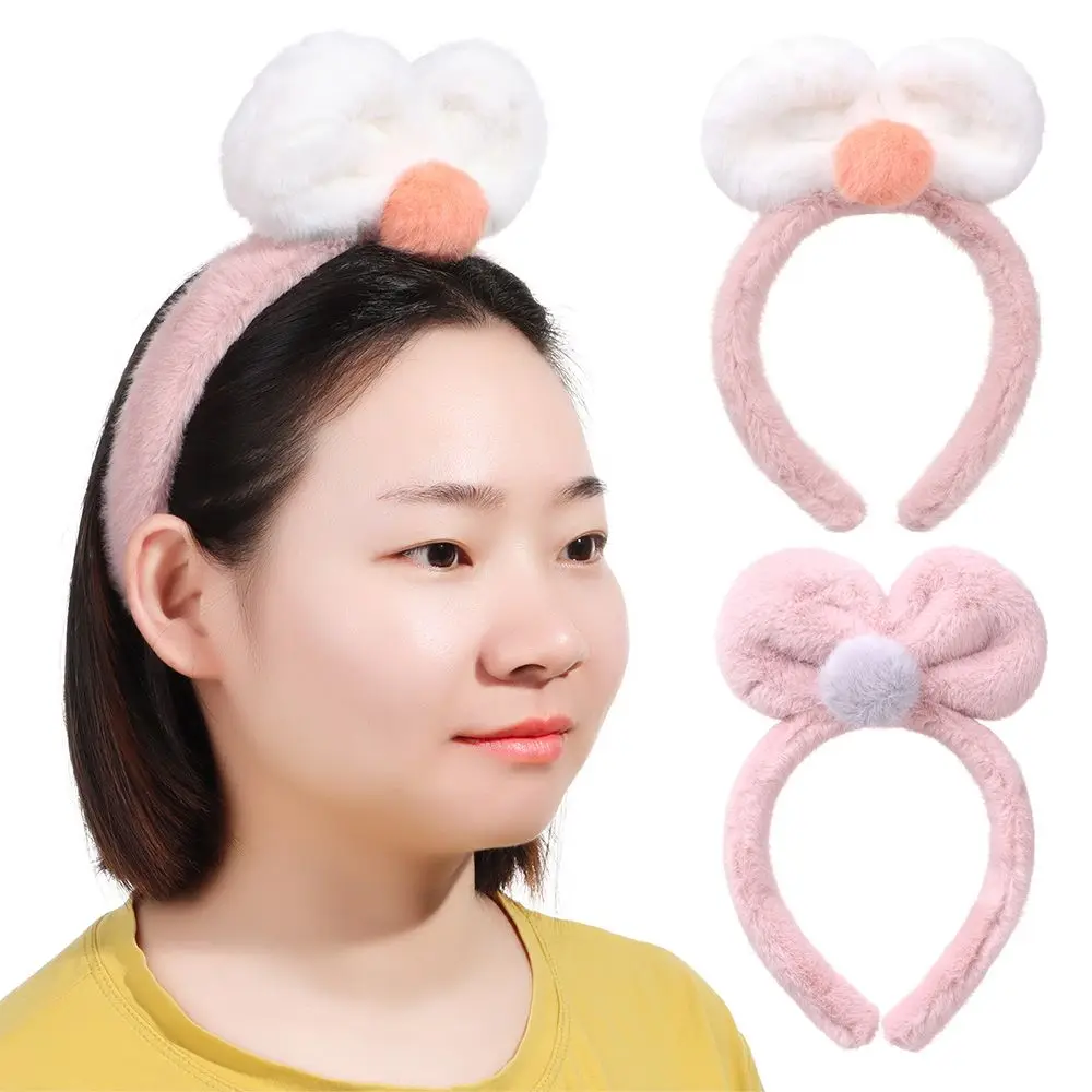 

Hair Accessories Cute Sweet Hair Hoop Plush Headband Bow Plush Hair Band Three-dimensional Hairband Wash Face Headband