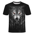 Футболка мужская с 3D принтом волка, модная уличная одежда в стиле хип-хоп, свободная и удобная ткань, круглый вырез, различные уличные Топы