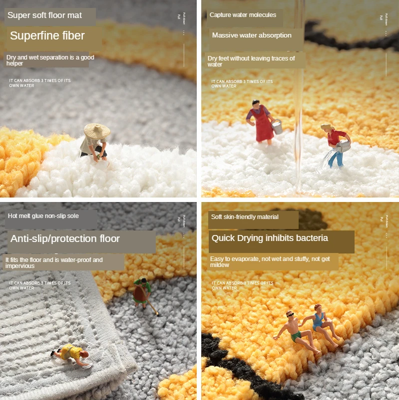 Ковер впитывающий нескользящий быстросохнущий пыленепроницаемый и моющийся