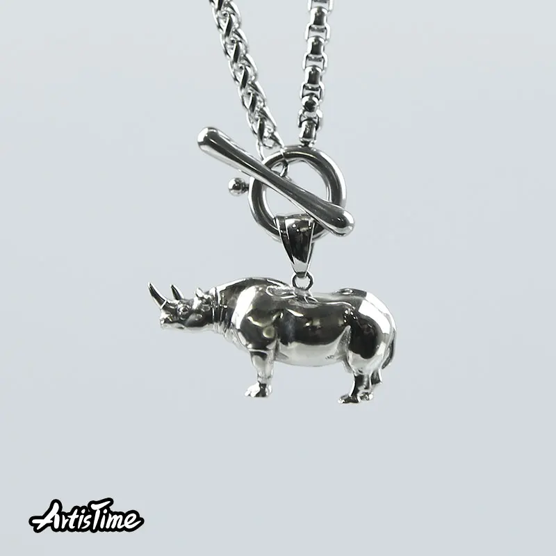 

Artistime Customized Name Necklace by Artist Pendant Handmade Rhino High Quality Metal