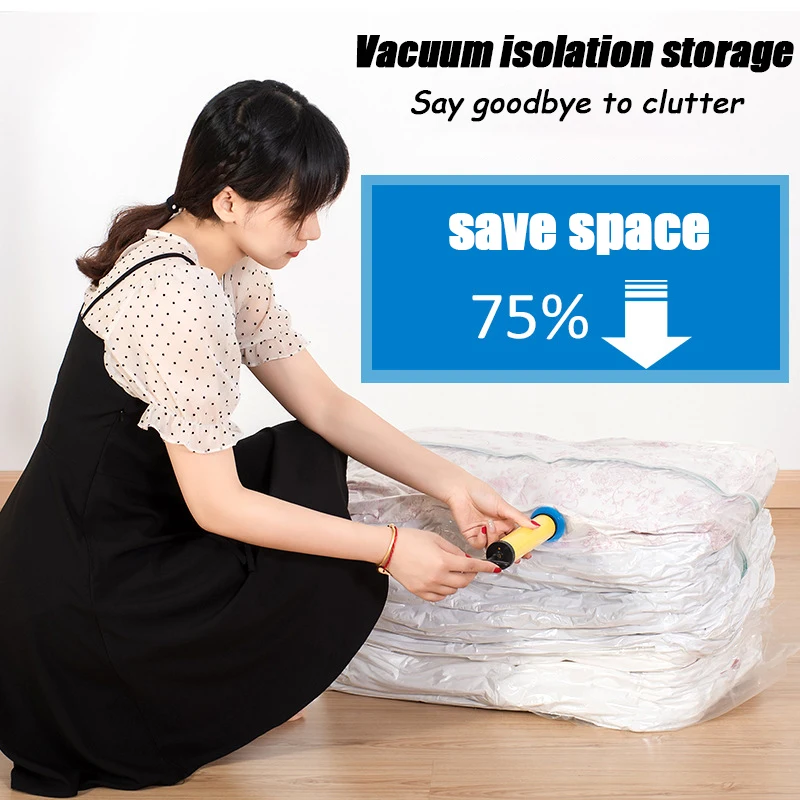 Новый вакуумный мешок для одеял Co2 хранения одежды + ручной насос