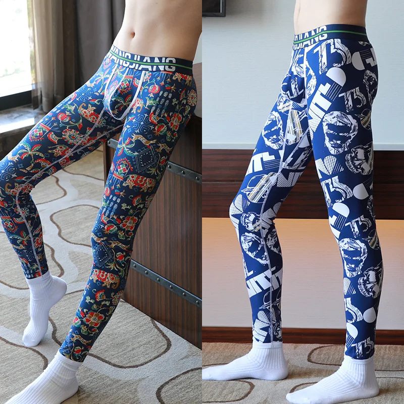 Кальсоны мужские теплые тонкие эластичные штаны хлопковое пикантное нижнее