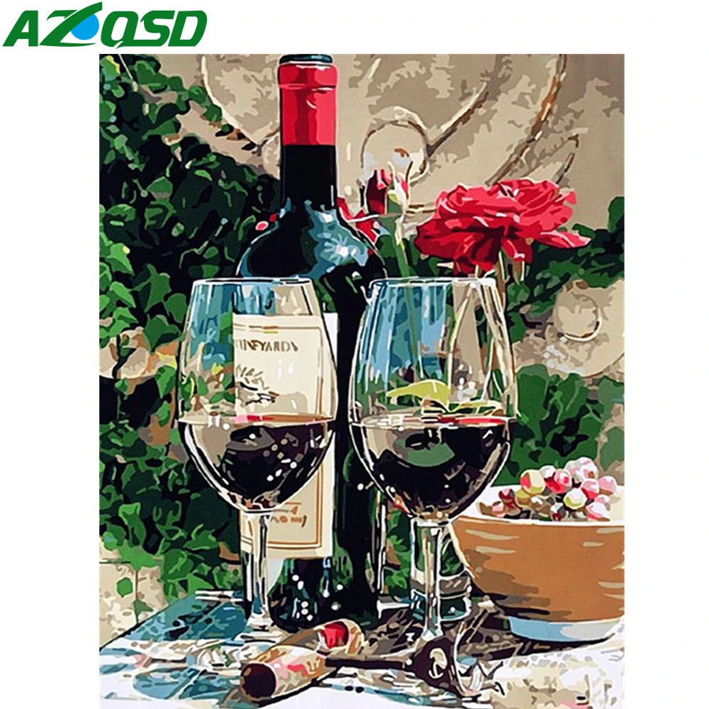 

AZQSD Рисование по номерам на холсте ликер ручная роспись DIY картины картина маслом по номерам пейзаж домашний Декор подарок настенное искусс...