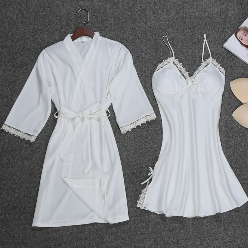 Женская пижама сексуальная ночная рубашка на подтяжках из двух частей Весенняя и