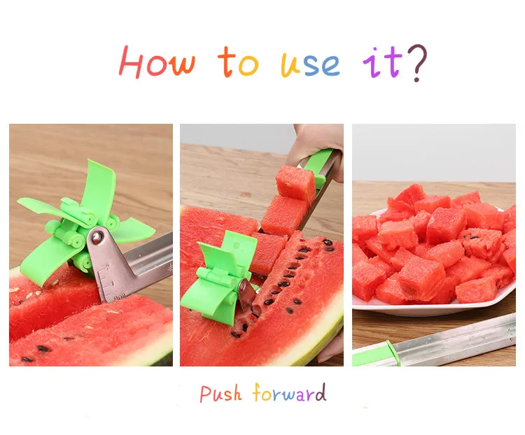 Creative Cutting Watermelon Artifact Windmill Cutter Stainless Steel Fruit Style | Дом и сад