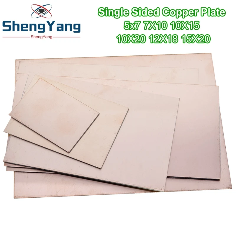 Односторонняя медная плакированная пластина FR4 PCB 5x7 7x10 10x15 10x20 15x20 12x18 набор для
