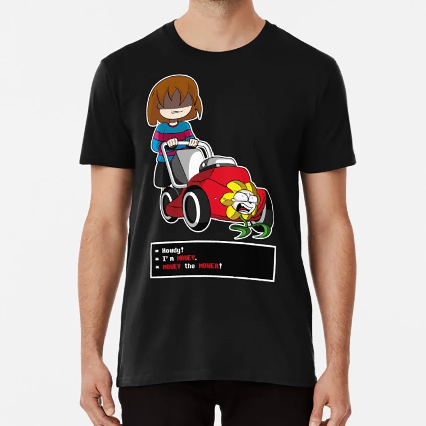 Футболка с надписью Undertale Frisk и Flowey Definition Chara Mower Asriel Attack Bits Back Cute|Мужские футболки| |