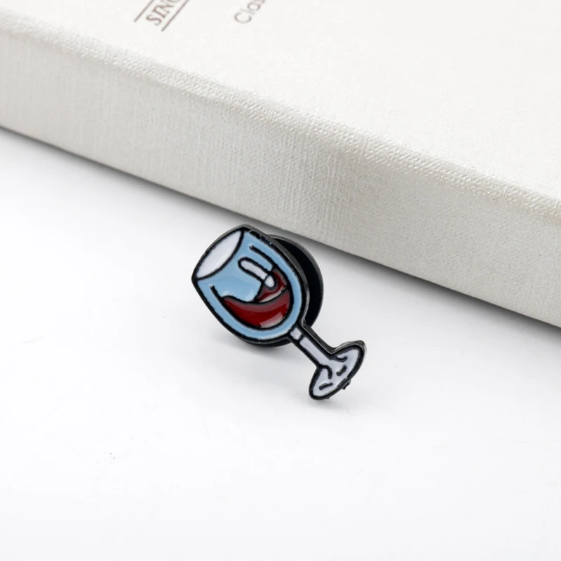 Эмалированная брошь на булавке Wine Time милые бокалы для красного вина и парные