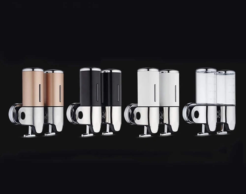 

Liquid Soap Dispenser Wall Mount 500ml Bathroom Accessories Plastic Detergent Shampoo Dispensers Double Hand Kitchen Soap Bottle
