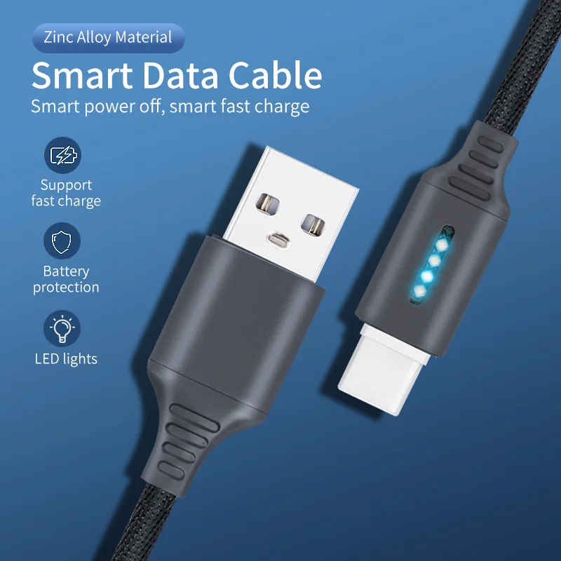 Автоматическое отключение питания микро USB кабель ленточный светлый типа C