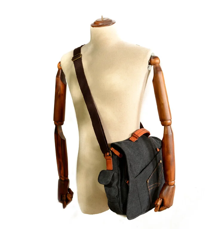 Простая стильная холщовая сумка-мессенджер Мужская Ретро сумка для ноутбука 15 6