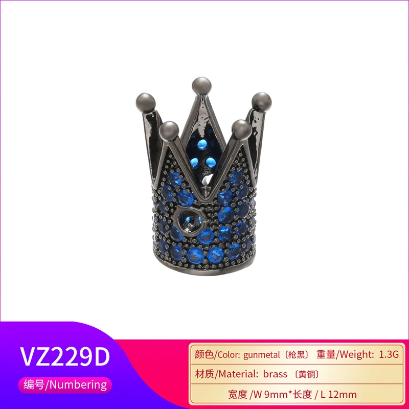 ZHUKOU 9x12 мм уникальные хрустальные бусины в форме короны для женского ожерелья