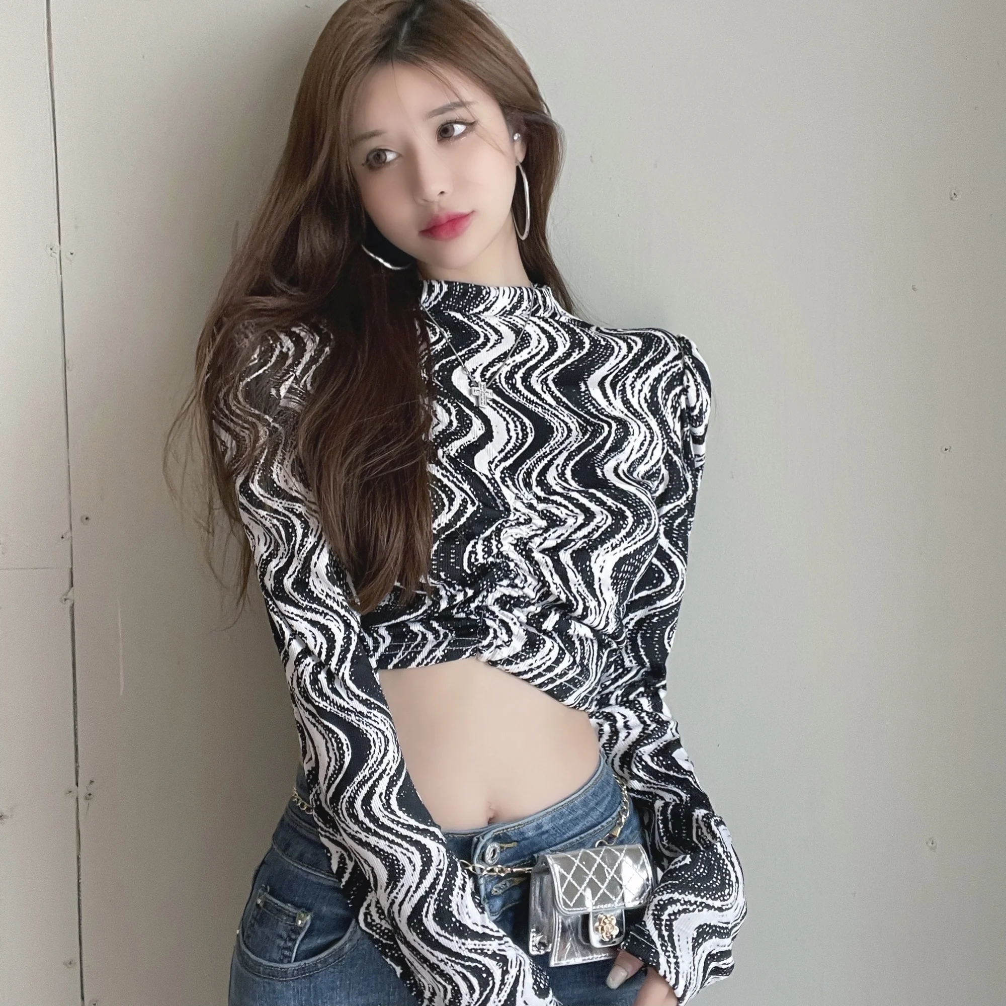 

Real Shot 2021 осень Pure Desire Wind плиссированная облегающая Талия