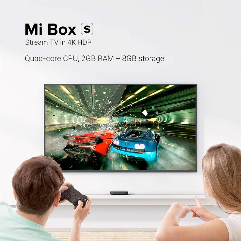 Стандартная ТВ-приставка Xiaomi Mi Box S 4K Ultra HD Android TV 9 0 HDR 2 ГБ 8 WiFi Google Cast Netflix Smart