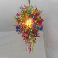 modern nordic pendant lamps dining room chandelier 60cm wide and 120cm high colorful hand blown glass crystal chandeliers
