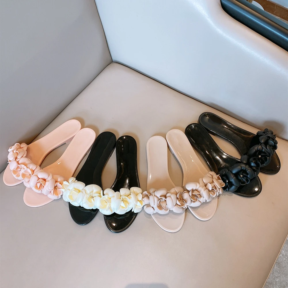 

prowow Fashion Brand Women's Shoes TPU Flowers Summer Slippers For Woman Luxury Designer Women's Jelly Shoes Beach Slides Shoes