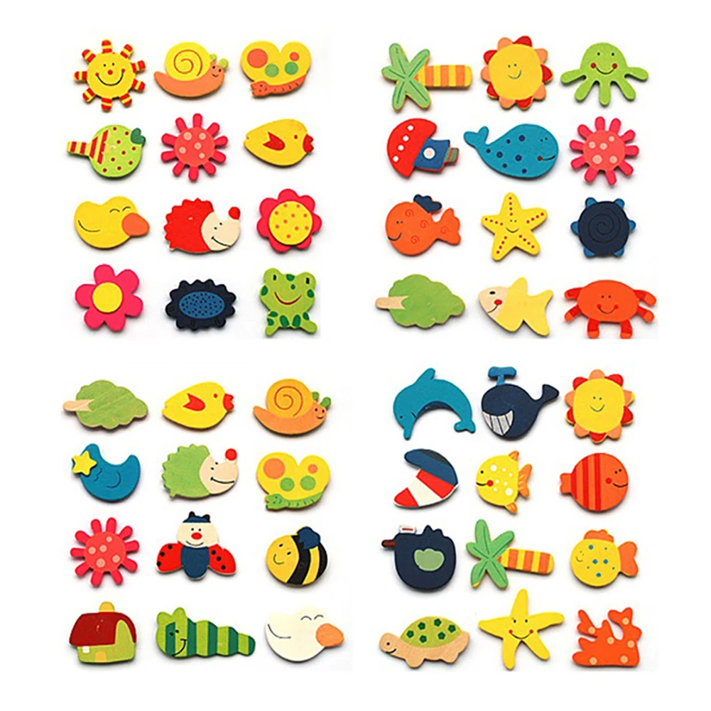 12 шт. деревянные магнитные наклейки на холодильник|Сортеры| |